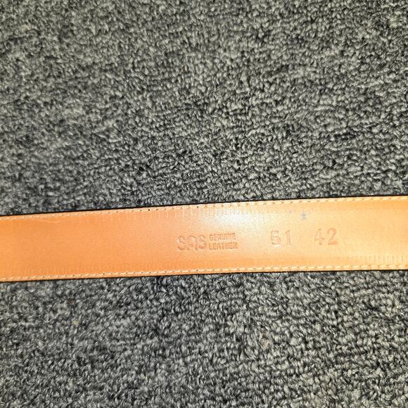 SAS Red-Brown Genuine Leather Belt 51 42 - Picture 4 of 7